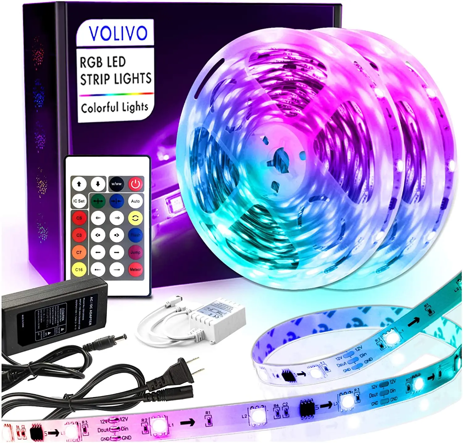 LED Strip Lights Bluetooth RGB  Color Led light 5050 SMD 2835 Flexible 5M Waterproof Tape Diode DC WIFI 24K Control Adapter