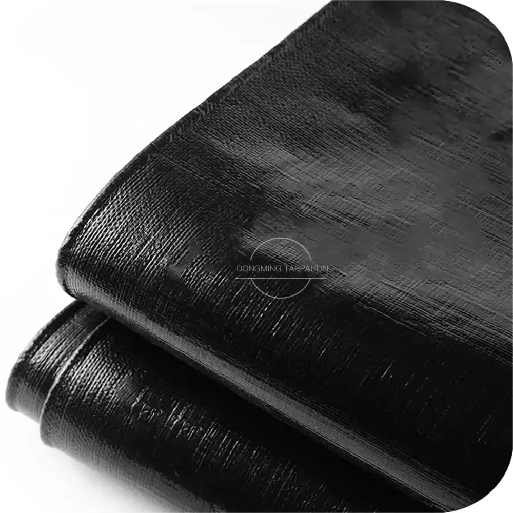 100% waterproof black and white pe tarpaulin transparent plastic canvas sheet black pe tarpaulin weed cloth mat black