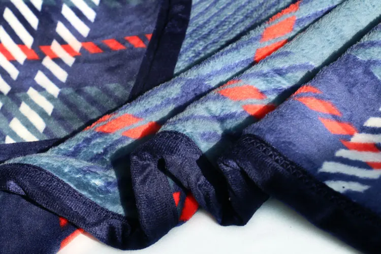 400 gsm fabric super soft fleece flannel printed luxury double  sided  match color  binding   blanket