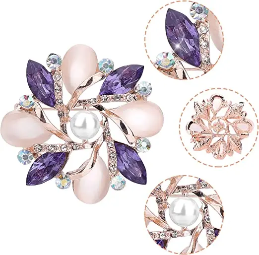 Rose Flower Brooch Pins Fabric Handmade Rose Floral Flower Brooches for Fashion Women Men Clothing Dresses Decoration Accessor