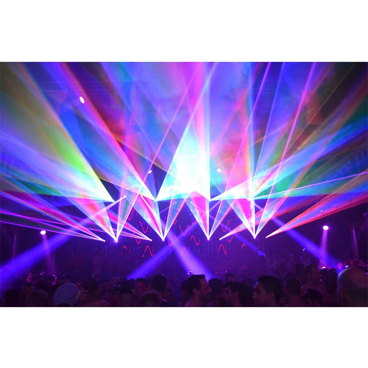 High Power 15W Rgb Full Color 3D Laser Projector Dmx512 Laser Light For Dj Disco Stage