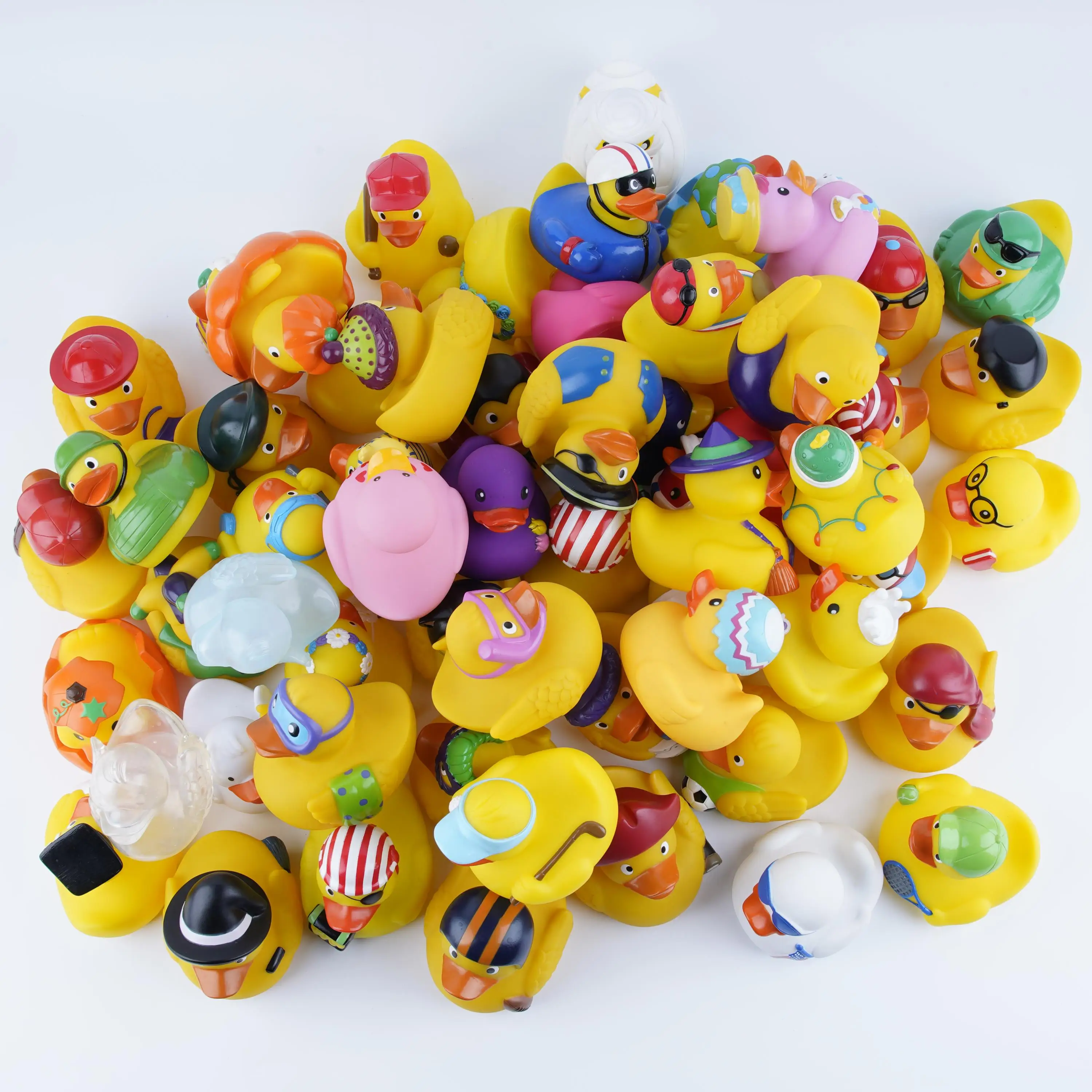 Custom Rubber Ducks with logo Car Hawaiian Bath Toy Duck Family Grandmother Rubber Duck with USA National Flag