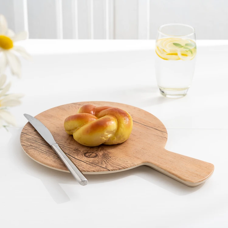 wholesale new wooden design unbreakable round melamine pizza plate