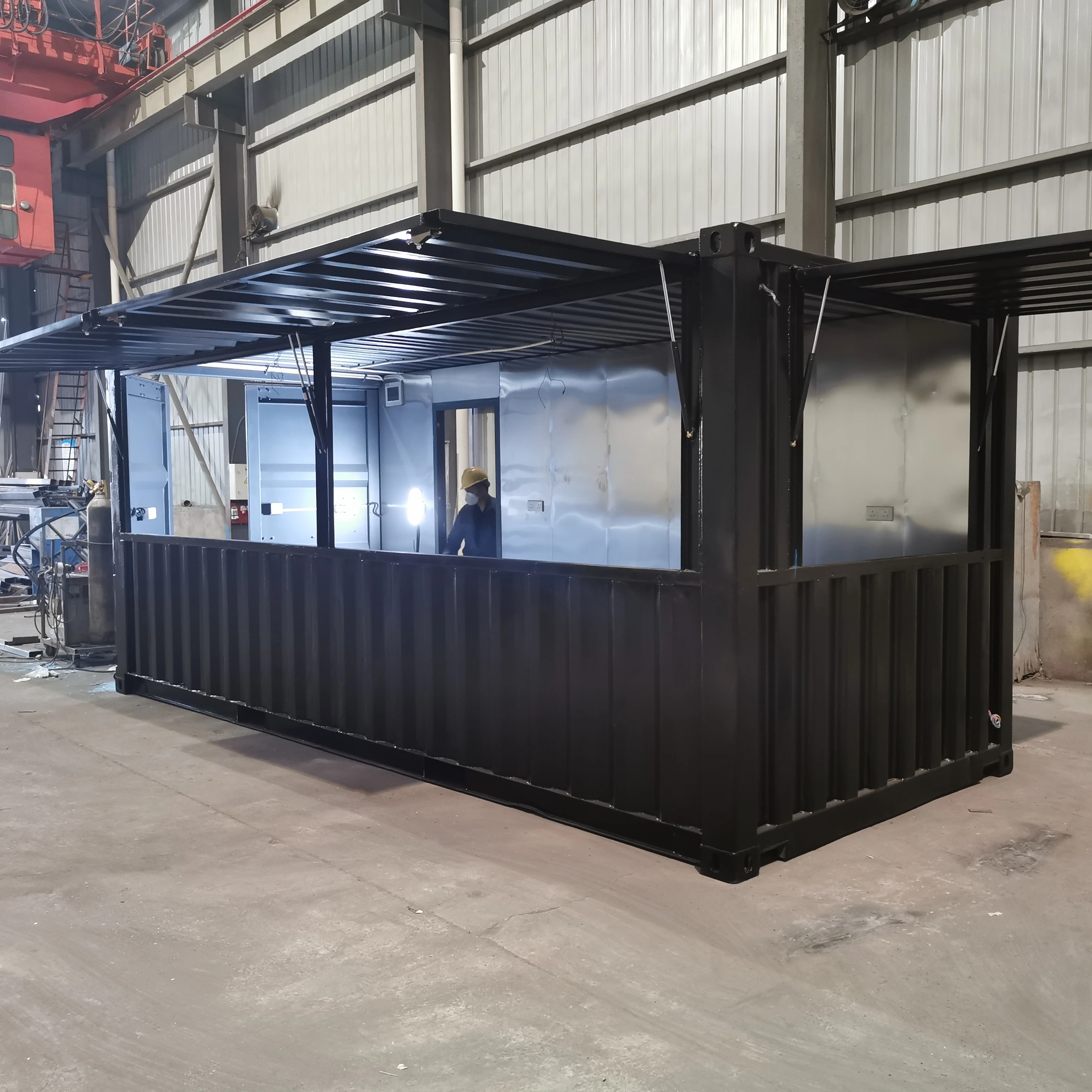 20 HC prefabricated container house mobile black bar box