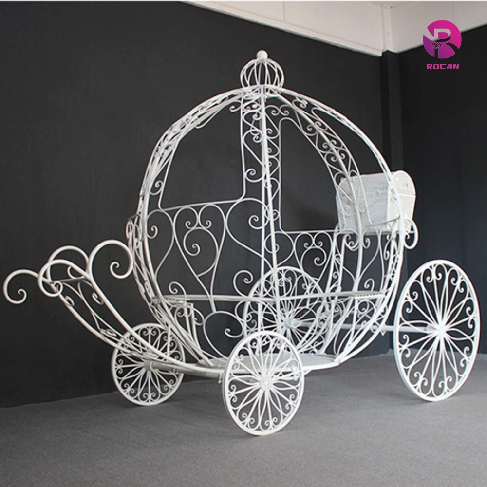 Large royal pumpkin horse cart princess white Cinderella carriage wedding bridal cart