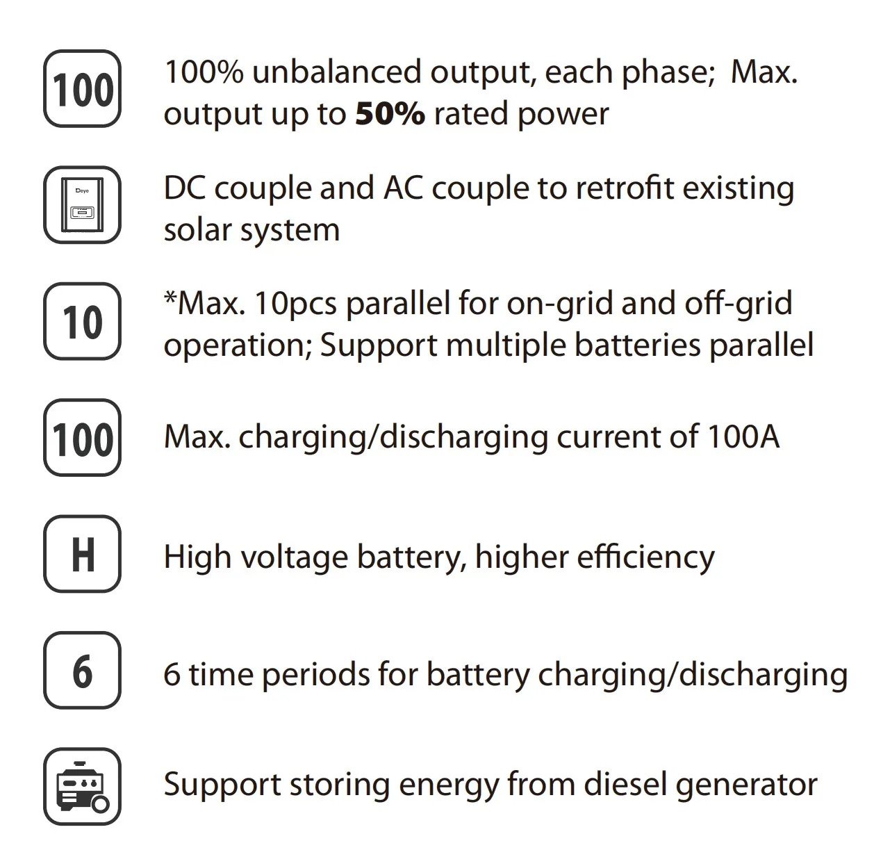Deye Solar Inverter Hybrid 30Kw 40Kw 50Kw 60Kw High Voltage 380V Hybrid Solar Inverter With Mppt Charge Controller