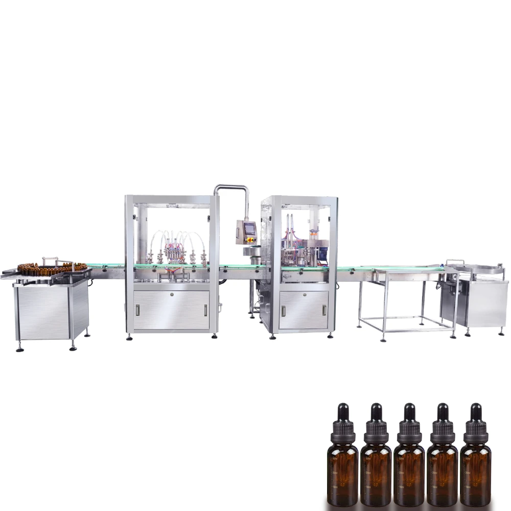 Automatic 10ml Vial Oral Liquid Small Glass Eye Drop Dropper Bottle Liquid Essential Oil Serum Spray Filling Capping Machines