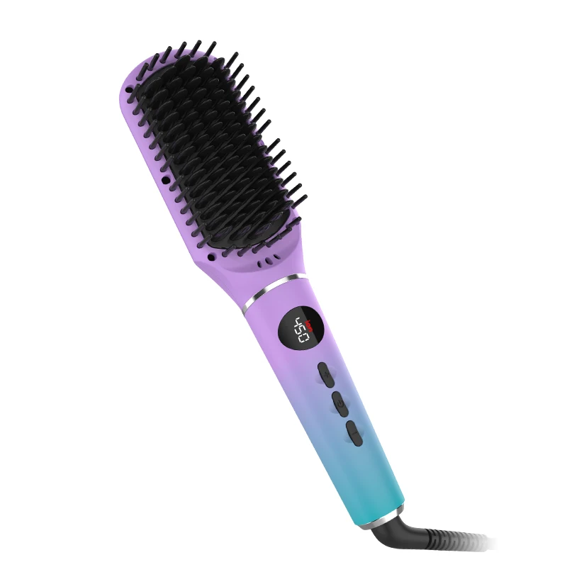 Popular Electric Straighten Hair Brush Professional Curler Straightener Comb Styler Fast Heating Ceramic Hair Straightener