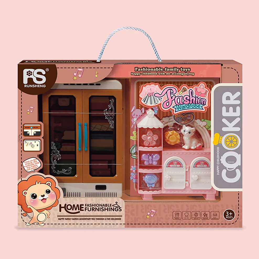 New Arrival Pretend Play Toys Fridge Mini Refrigerator Plastic Food Educational Kitchen Toys With Light And Sound For Kids