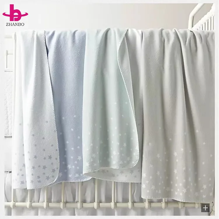 Personalized Star Printed Newborn Plush Baby Lovey Blanket