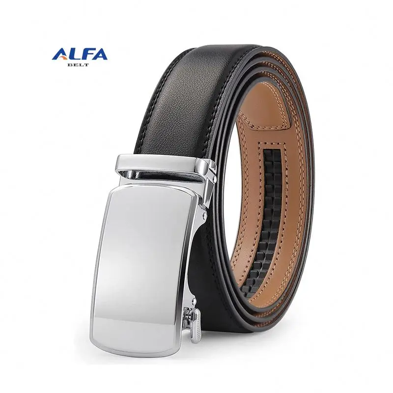 Alfa PU Leather Ratchet Belts 35MM Comfort Belts Adjust To Fit