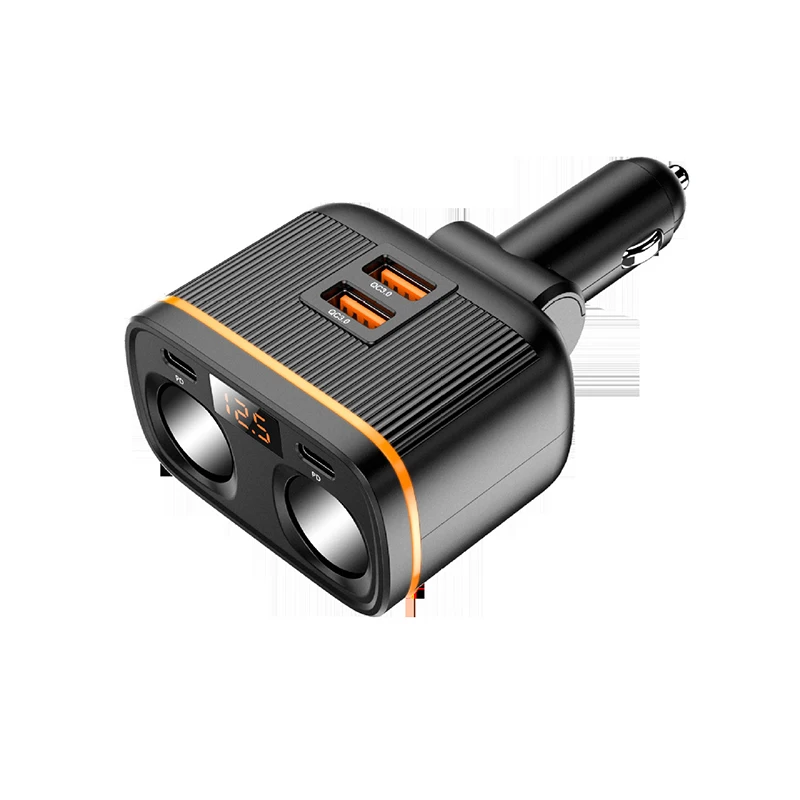 C27 ultra high power one to six cigarette lighter car charger PD45W fast charging car dual cigarette hole car charger