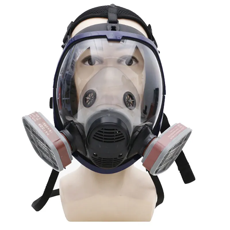 Disinfection and protective mask Q-type smoke and chemical dual filter box anti fog and anti gas comprehensive screen mask