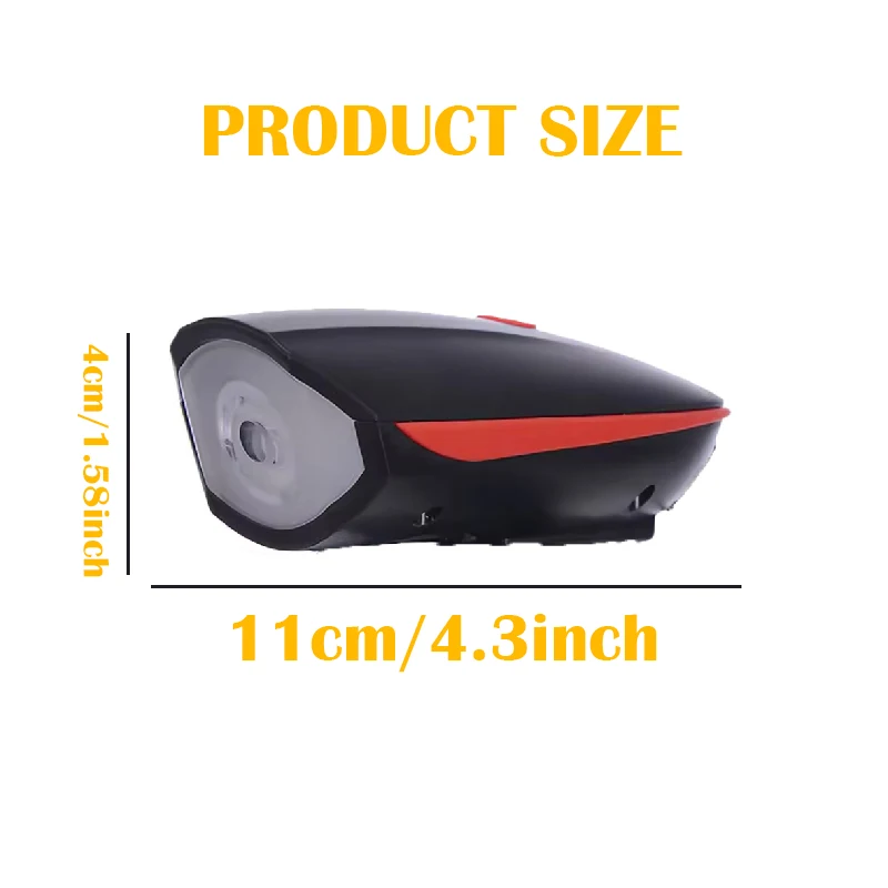 Waterproof Horn Bicycle Headlight 3 Lighting Mode Bicycle Front Cycling Light USB Rechargeable LED Speaker Bike Light