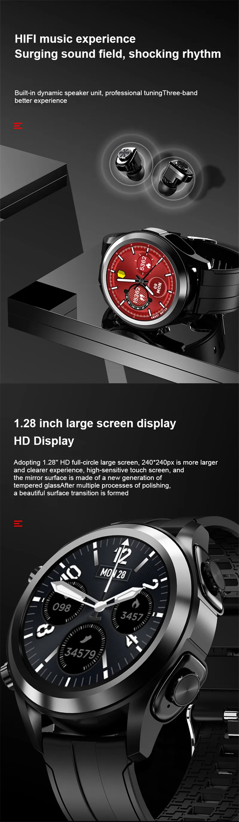 Customized Smart Watch With Earbuds Earphone Bracelet Earbuds With Smart Watch Earbuds 2in1 Reloj M 1Smart Watch