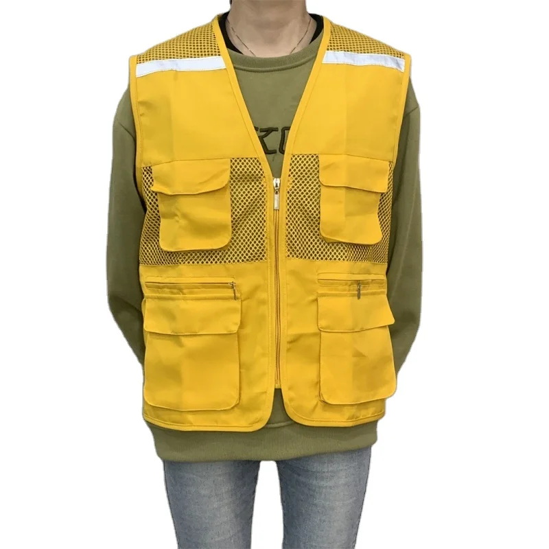 High Visibility Zipper Front safety vest reflective construction work wear Reflective Safety Vests