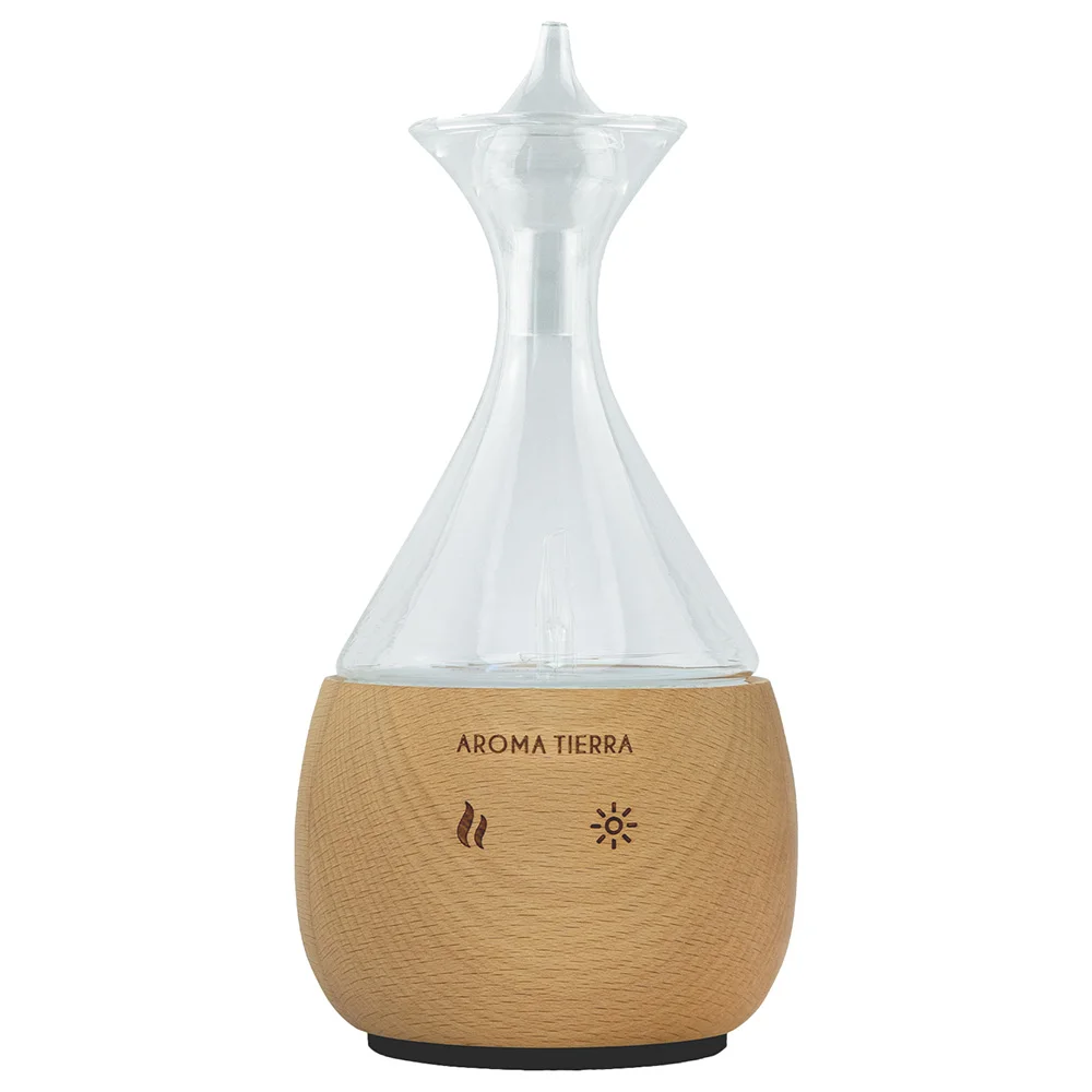 Pure Essential Oil Nebulizing Diffuser Made of Blank Wood and Glass. Waterless Oil Diffuser, No Heat, No Plastic oil contact