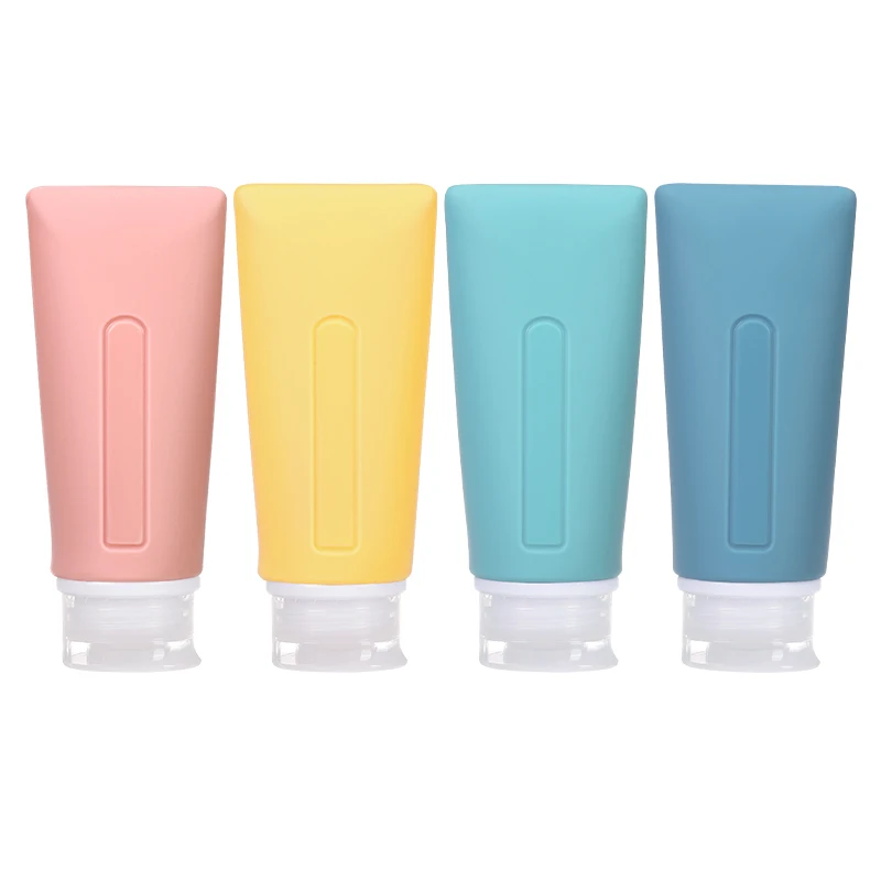 Custom Portable Leak Proof Squeezable Refillable Set Cosmetic Containers Lotion Shampoo Silicone Travel Bottles for toiletries