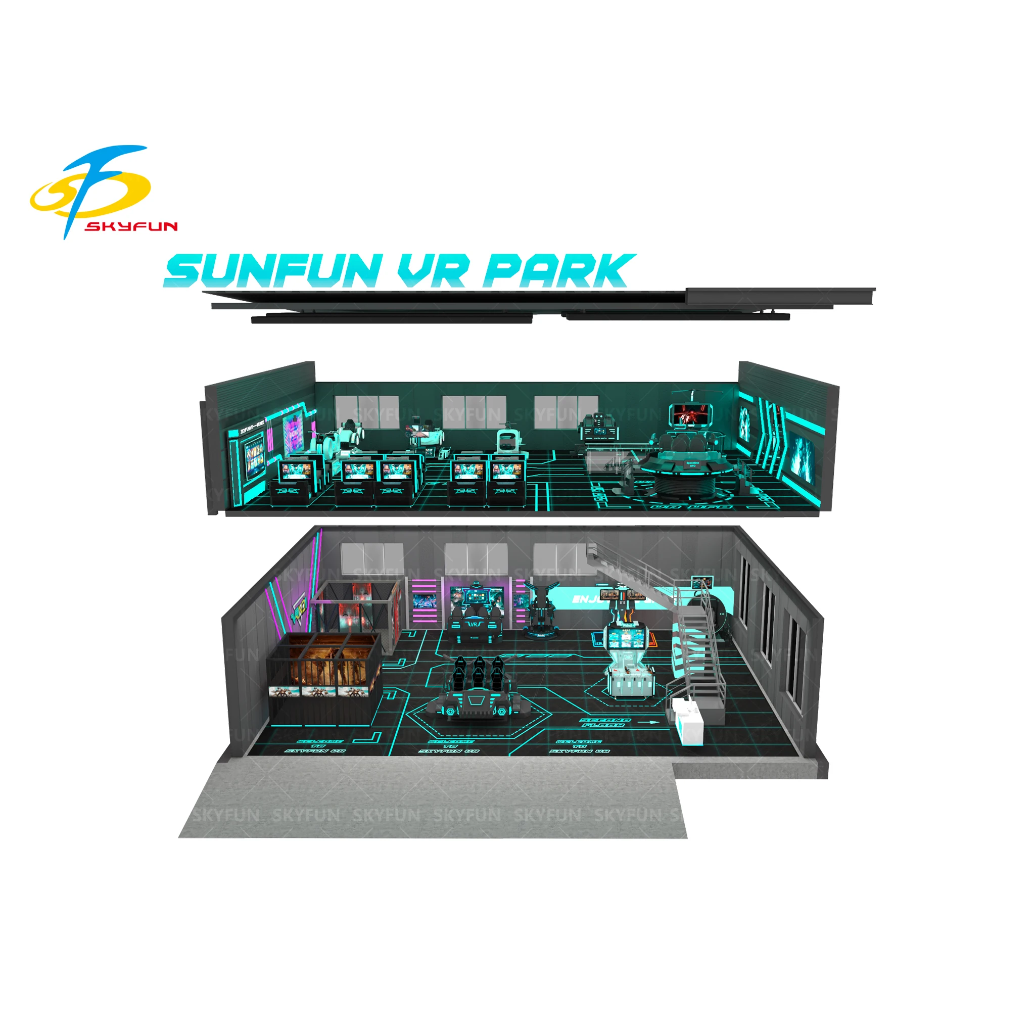 Skyfun VR Game House Project Popular VR Simulator Machine Funny Machine Two-floors Game Shop