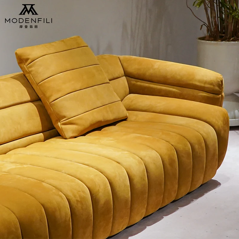 Modenfili Luxus-Leinen-Couch für Wohnzimmer новые модели Puffy классический европейский салон минималистичный комплект диван
