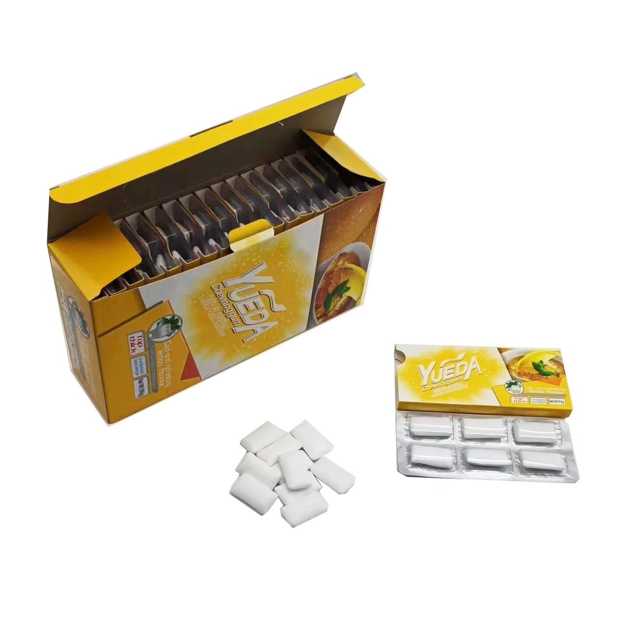 Chinese Manufacturer Premium Crispy Lemon Flavor Chewing Bubble Gum