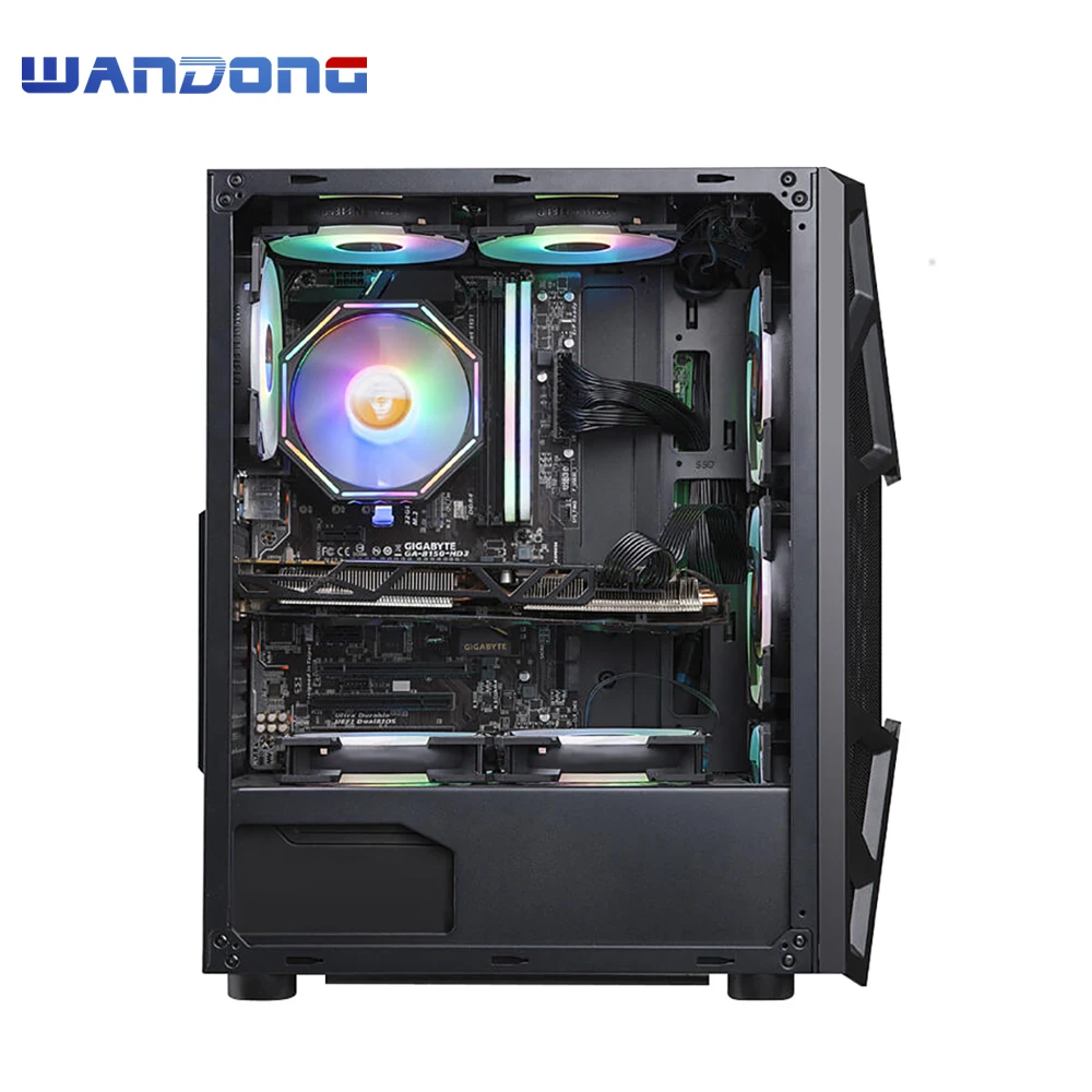 With RGB Fans PC Cabinet Gaming Computer Case Towers
