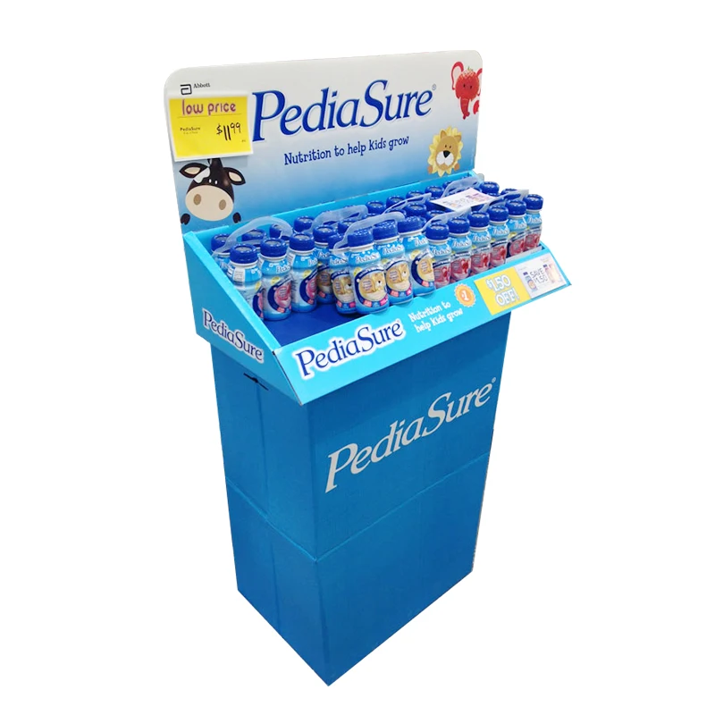 Customized Corrugated Paper Matt Lamination Economical Shop Bread Racking Display