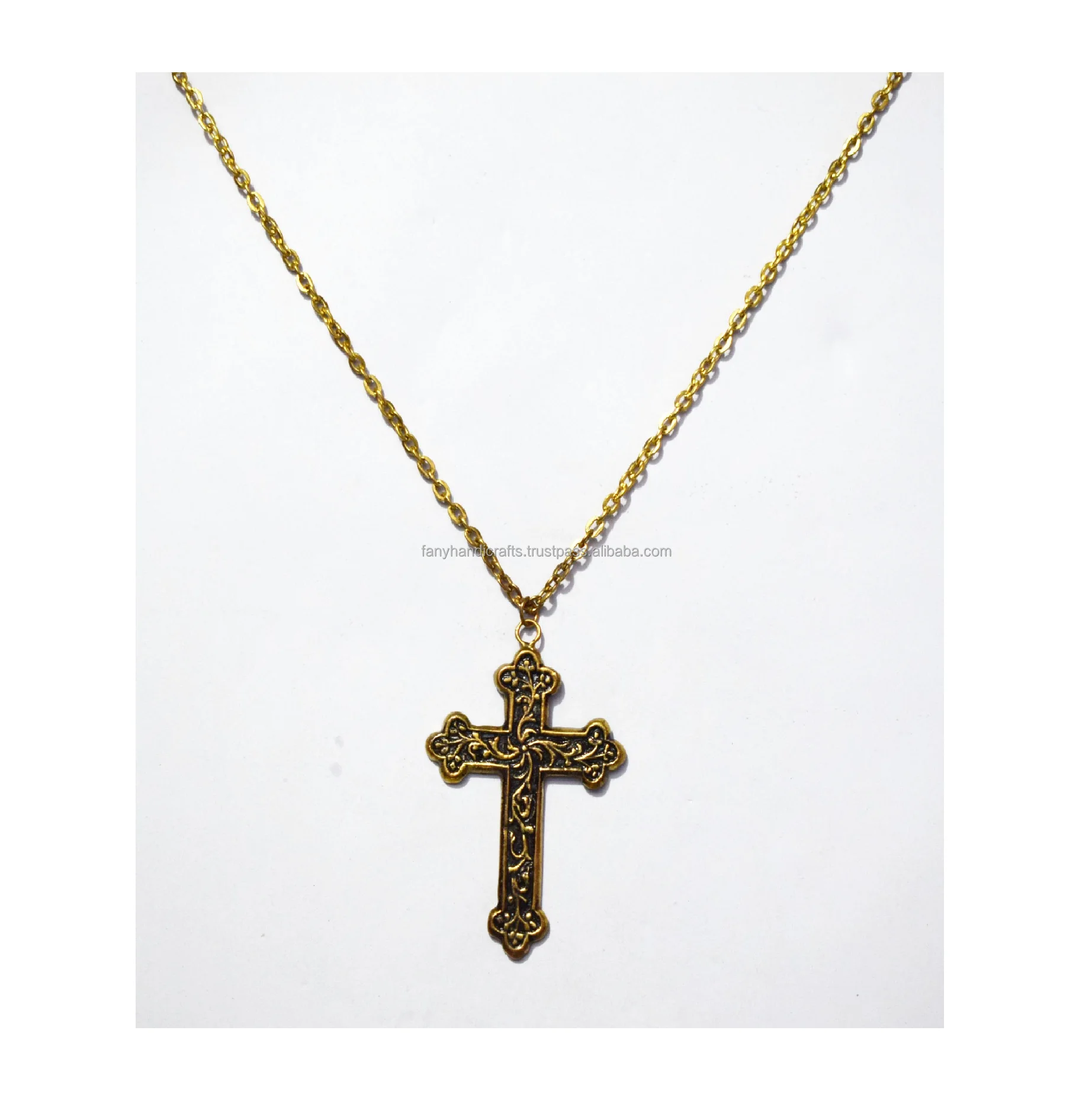 wholesalegold jesus cross pendant custom stainless steel  cross necklace men jewelry rings earrings bracelet jewelry sets