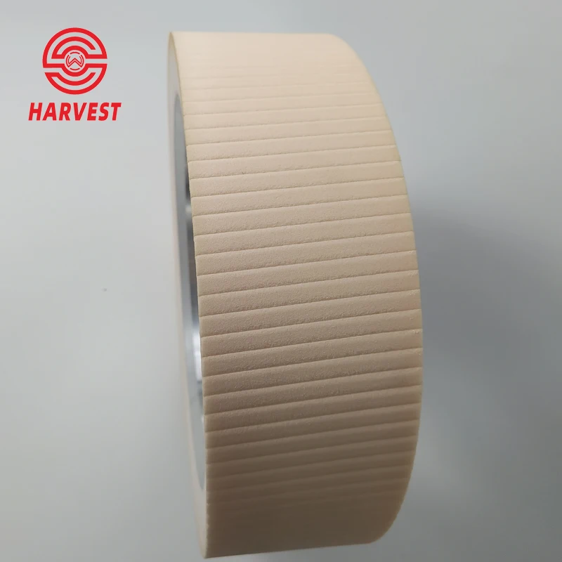 contact wheel grooved tyre on aluminium core use polyurethane materials have quick heat dissipation for grinding belt
