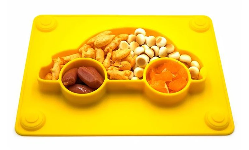 BPA free food grade unique silicone plate baby rubber plate for toddler suction