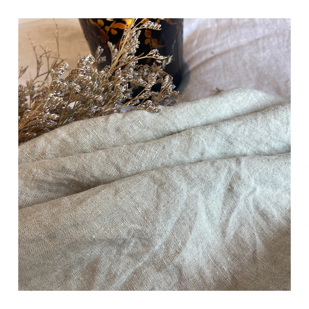  LZ french origin washed organic linen fabric pure for