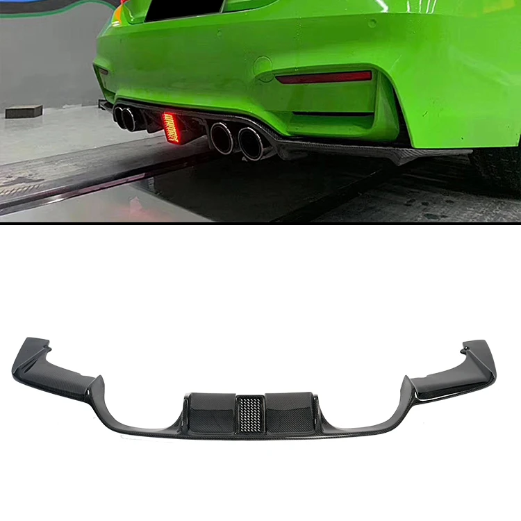 Carbon Fiber Rear Diffuser with LED Light For BMW M3 M4 F80 F82 Coupe bmw bumper spoiler 2014-2021