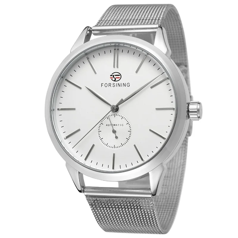 Forsining Mechanical Watches Men Luxury automatic Mechanical Skeleton Wristwatch Mesh Net Band Watch Male Clock Relojes