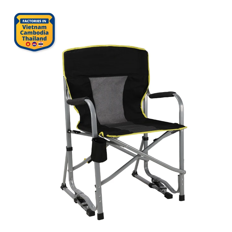 HOMFUL Cambodia Manufactured Freestyle Rocker Portable Rocking Chair Outdoor Camping Chair