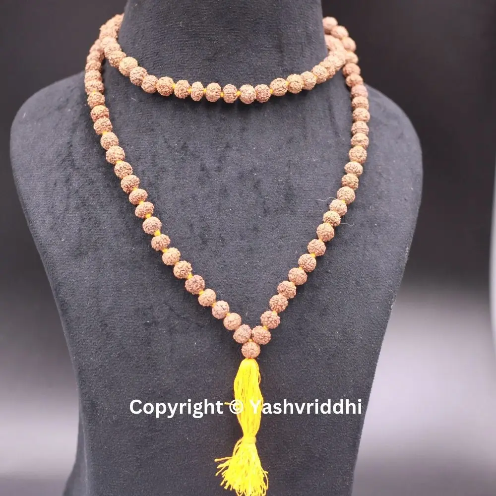 Premium Quality 7 Face Rudraksha Mala Tulsi Mala Necklace Tulsi Mala for Positive Energy
