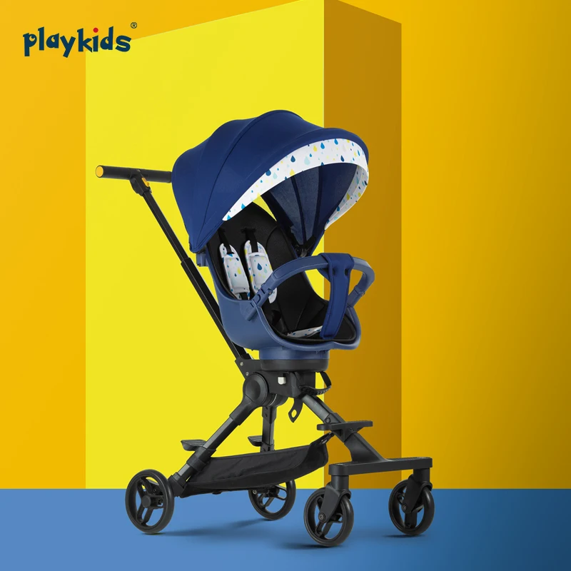 Playkids детская коляска можно сложить легко и сиденье заднего хода двухсторонняя нажмите портативная