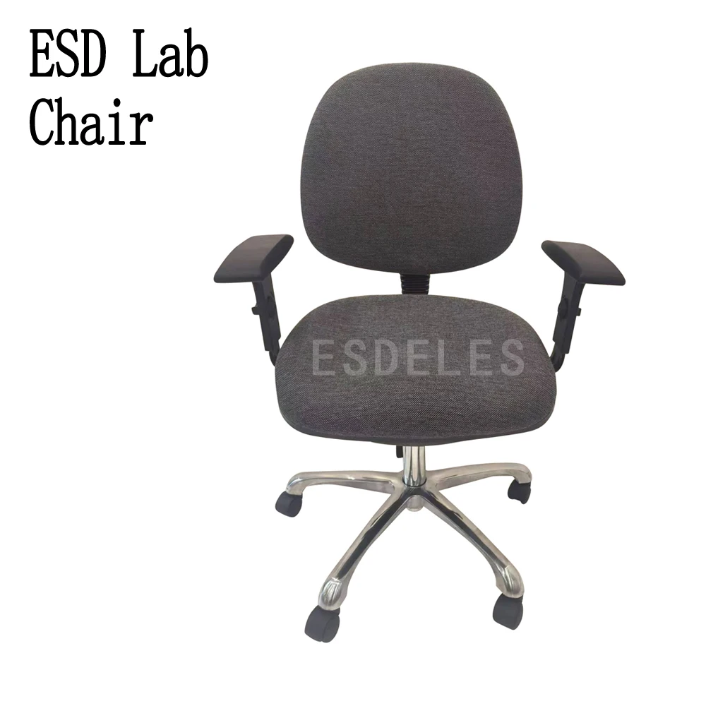 ESDELES Ergonomic Fabric Chair Adjustable ESD Lab ChairsTall Fabric Anti Static Work Stool Leather ESD Antistatic Chair