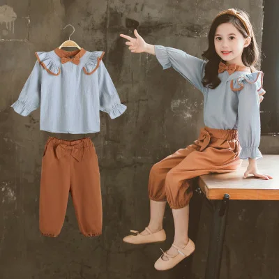 Wholesale fall beautiful infant children clothes teen baby designer inspired clothing set for girls 6 to 14 years
