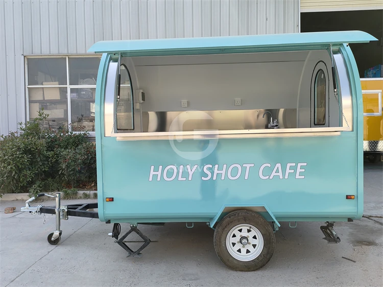 Street Mobile Fast Food Caravan Small Outdoor Ice Cream Coffee Food Vending Cart used mobile kitchen food trailer