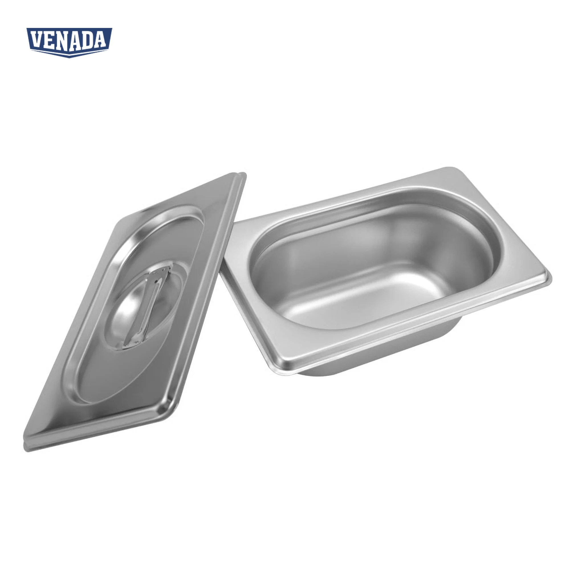 Hot Selling Food Container Gn Pan 1/9 European Style Reinforced-edged Heat Resistant Gn Pan With Cover