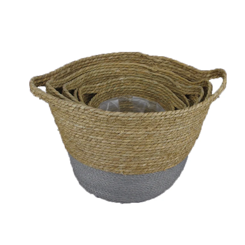Storage Basket Plant Potted Sundries Basket Seaweed Flower Pot Woven Basket