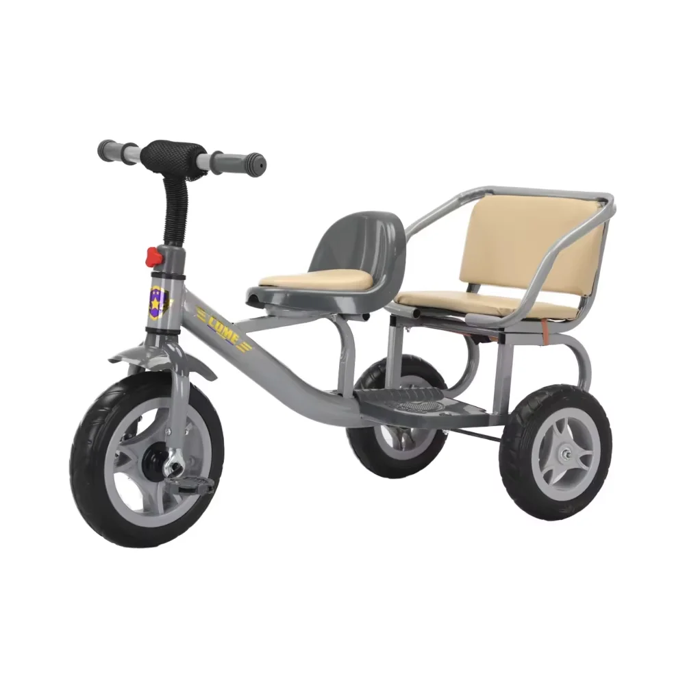 Hot Selling Double Seats Kids Tricycles For 2 Children Baby Bike Outdoor Twin Stroller Three Wheels Twins Tricycle