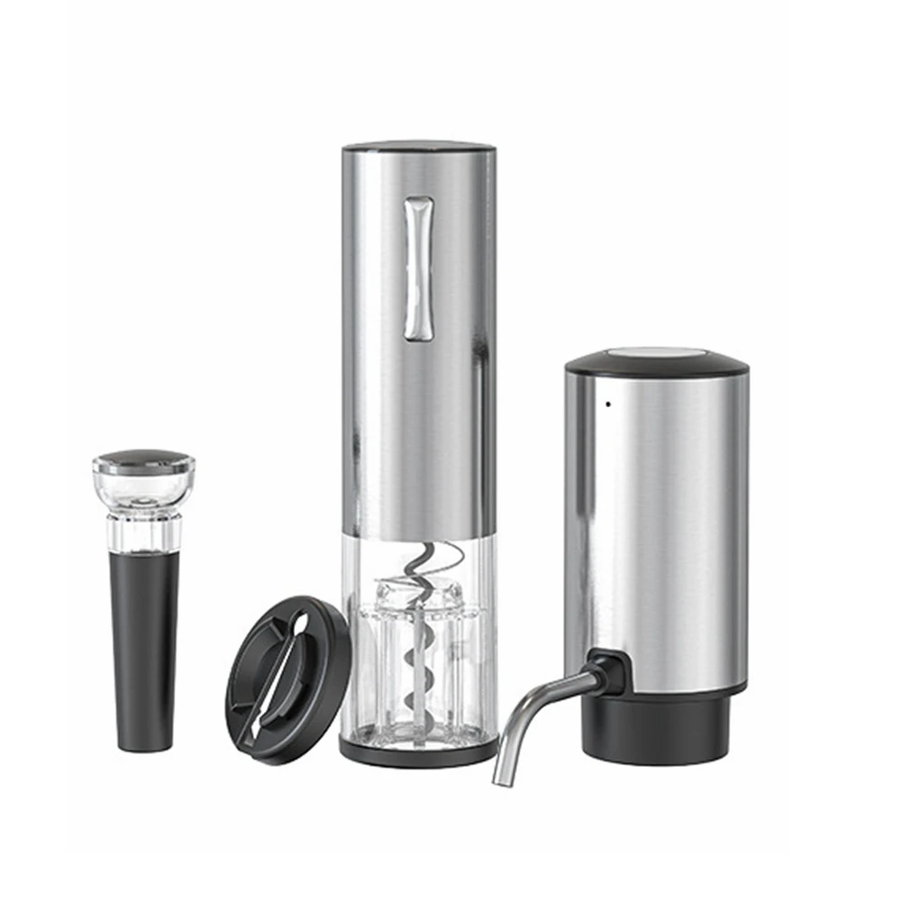 Custom logo Aluminium Alloy Food grade materials Charging Electric red wine bottle opener Gift Set