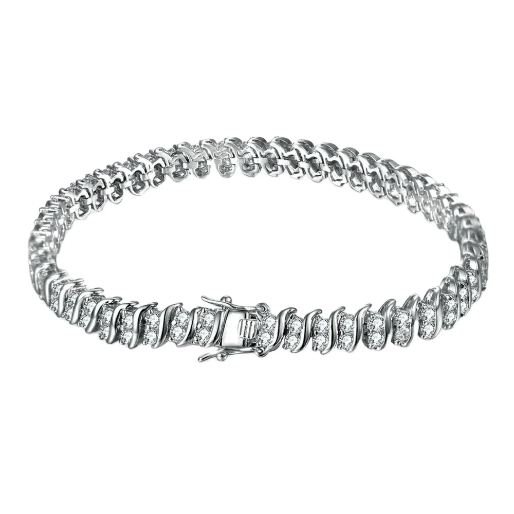 Fashion bracelet silver 925 cubic zirconia tennis bracelet for girls