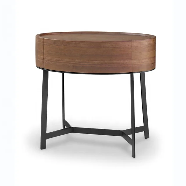 Деревянный прикроватный столик, ночная тумбочка из ореха, стол из массива дерева с ящиком для хранения