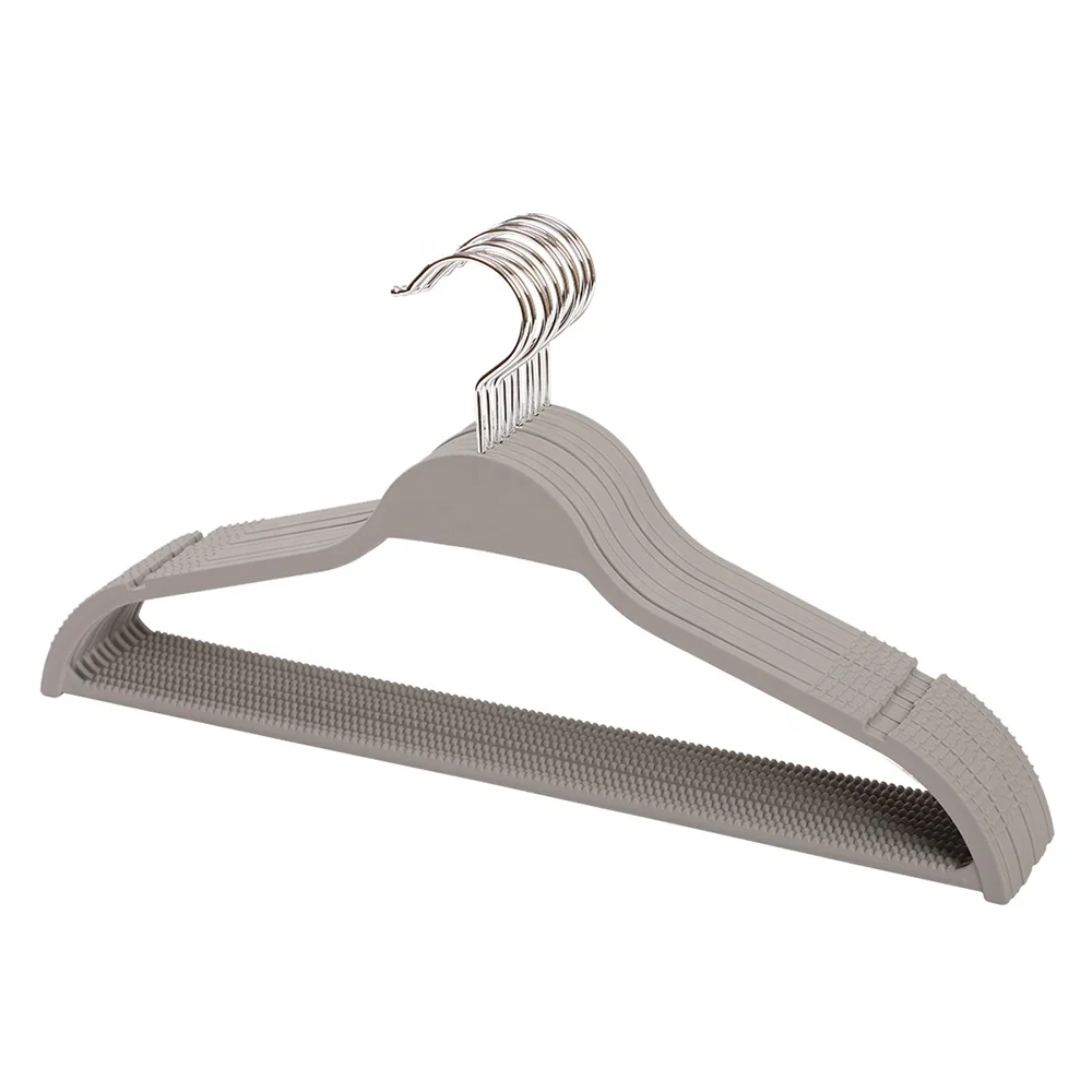 Hot Non-slip Product Plastic Hangers Color Customized Hangers with Rubber on Face Plastic Hanger