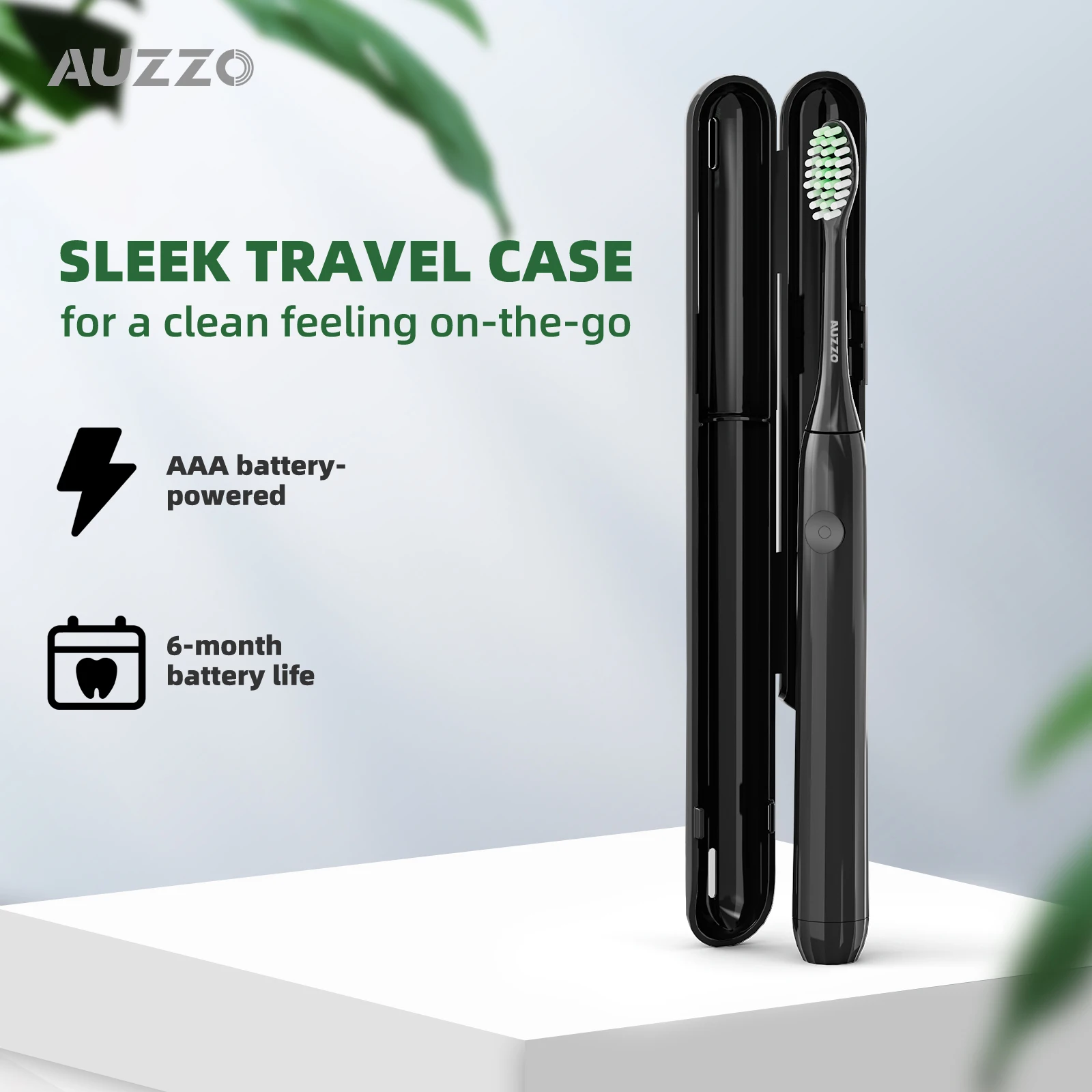 Электрическая зубная щетка на батарейках тонкая легкая портативная