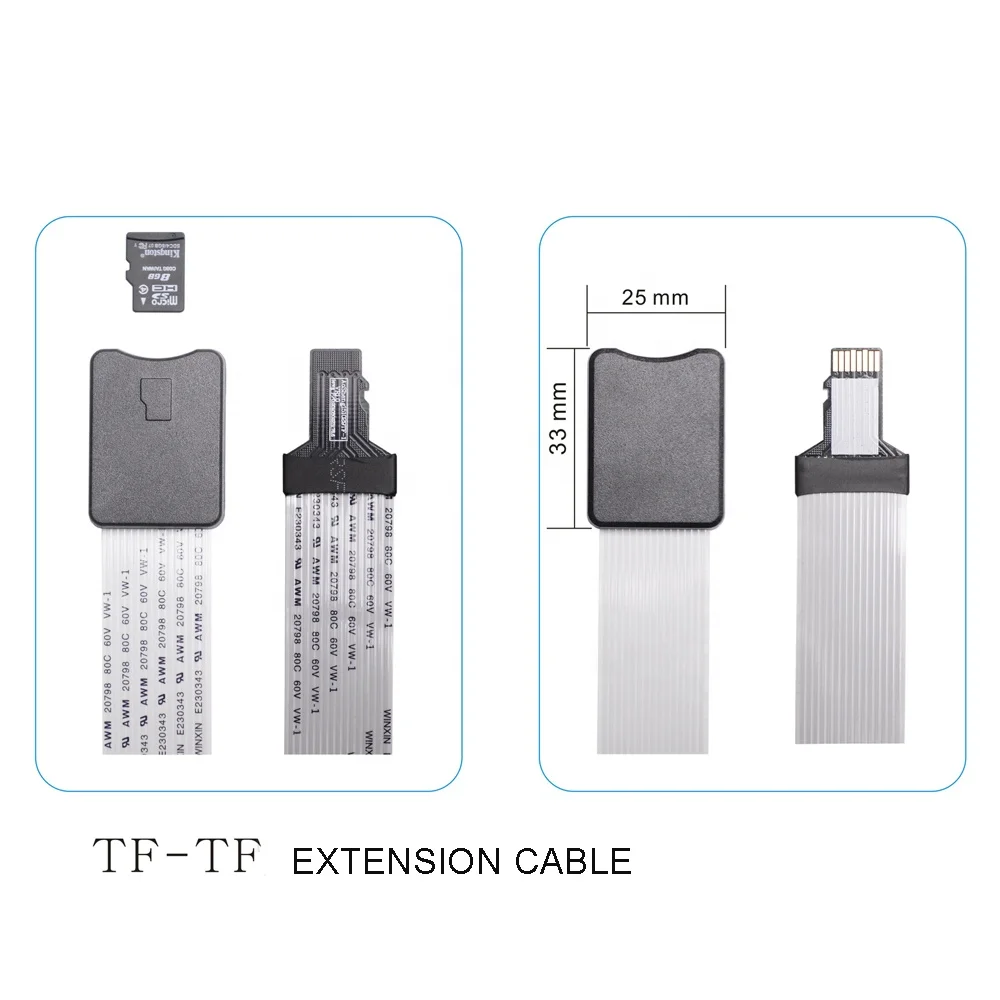 10/15/25/46/48cm TF Male To TF Female Card Reader Extension Adapter Cable Extender For Car GPS Phone TV Camera