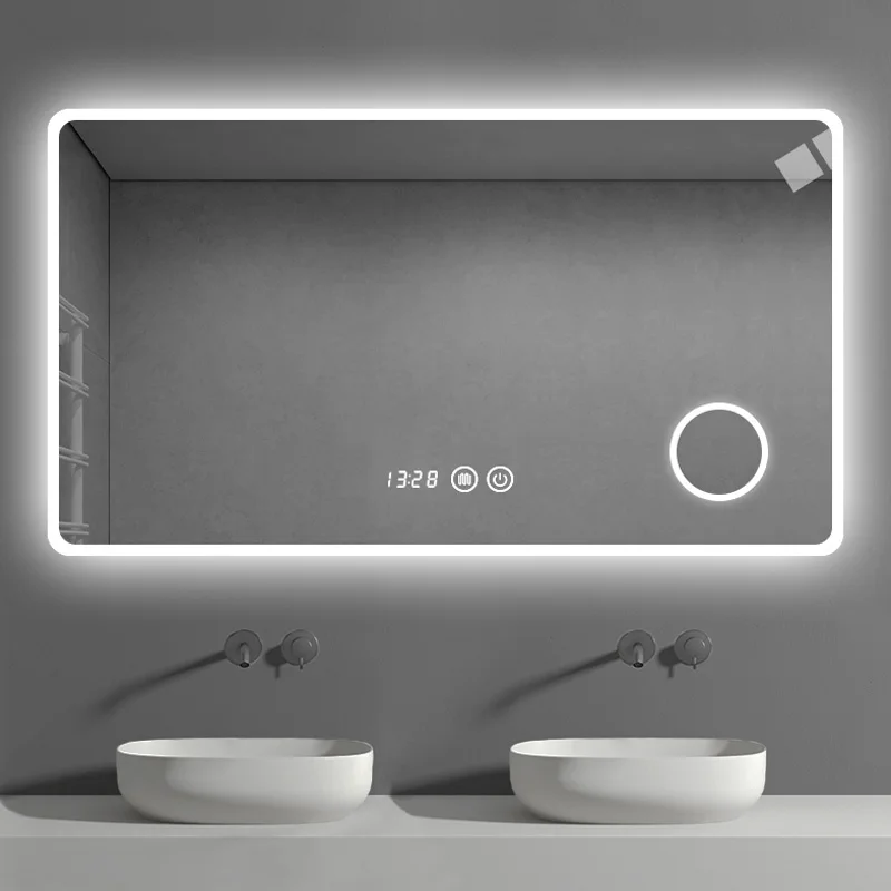 Waterproof Large Size Wall Mounted Smart LED Mirror with 5X Magnification