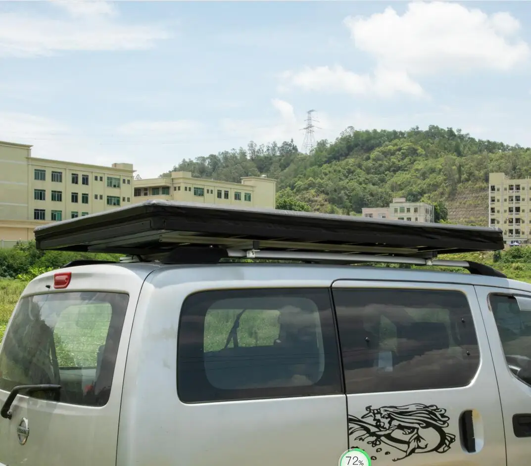 Foldable Awning Rooftop Tents Triangle Car Roof Top Tent Outdoor Waterproof Soft Vinyl Camping Hiking  for 1-2 Persons